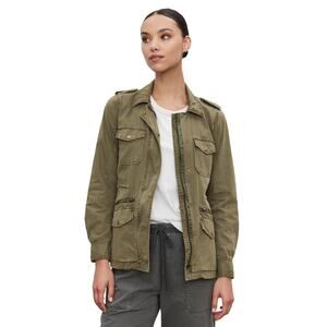 Lily Aldridge + Velvet Olive Green Utility Army Military Jacket Cargo Womens M